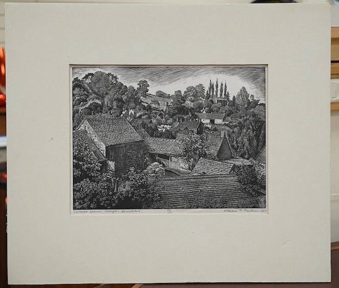 William Thomas Rawlinson (1912-1993), wood engraving, ‘September Afternoon, Warwickshire', signed and dated 1967 in pencil, limited edition 32/50, 21 x 28cm. Condition - good